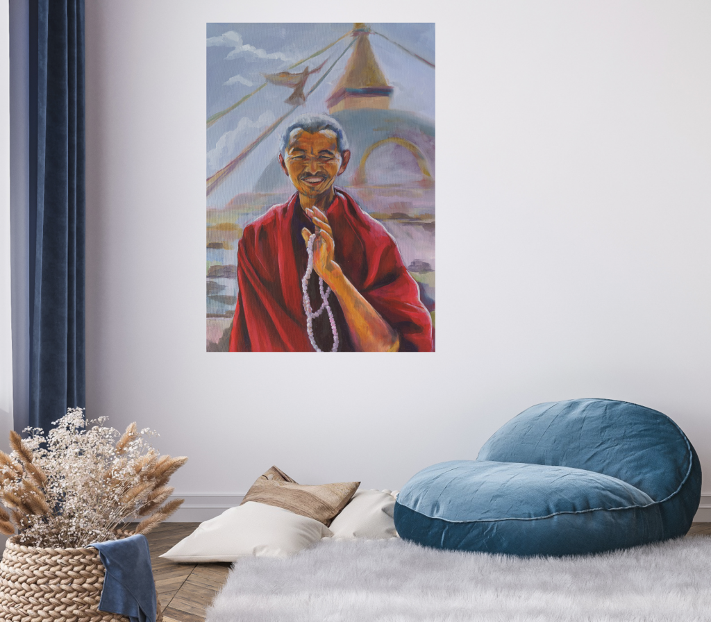 Gemälde mit tibetischen Mönch.