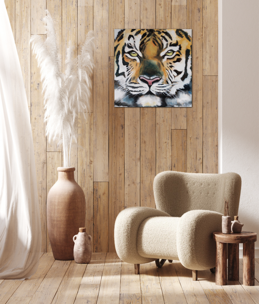Tigergemälde im Raum