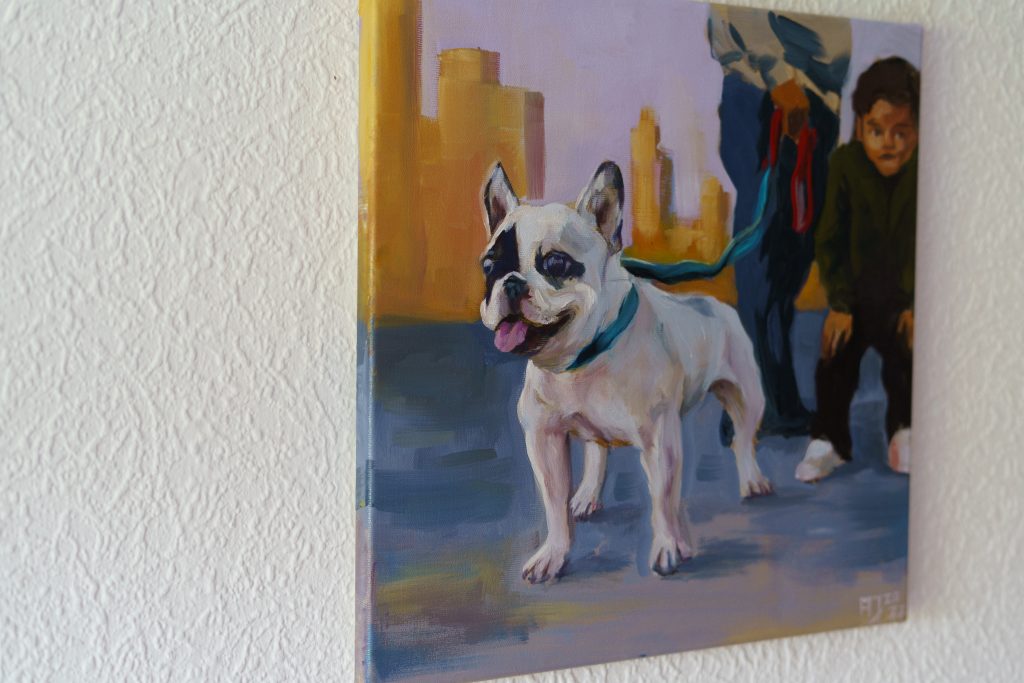 Detail Ansicht Gemälde mit Hund 